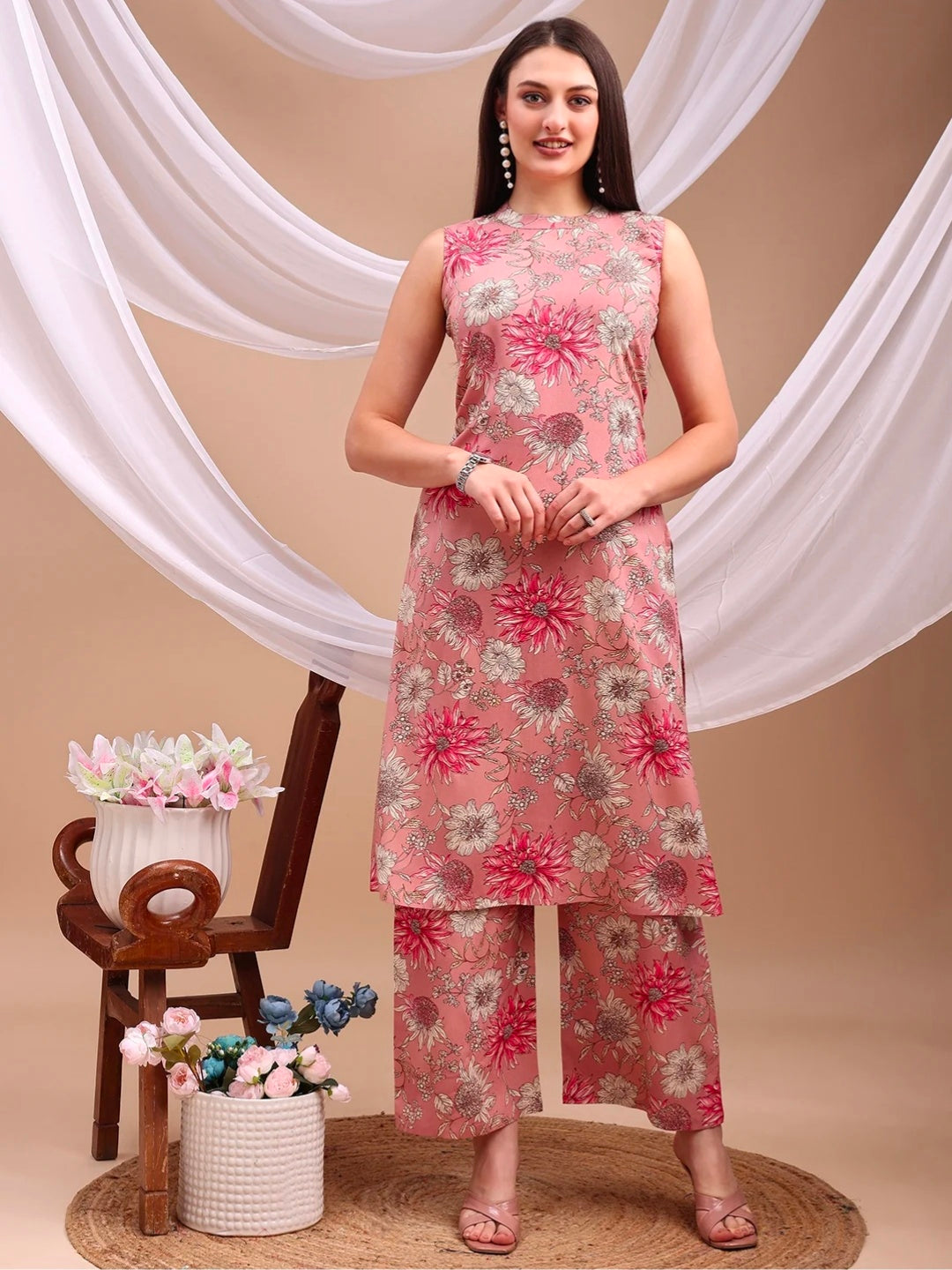 Floral printed Kurta with Palazzo Pant