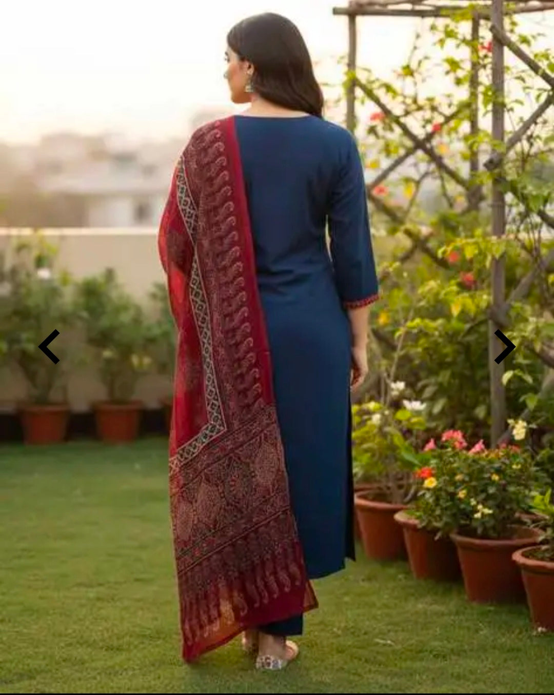 Women's Casual Rayon Cotton Kurta Pant Dupatta Set | 3 Piece Ethnic Set | Straight Fit | Mulmul Dupatta