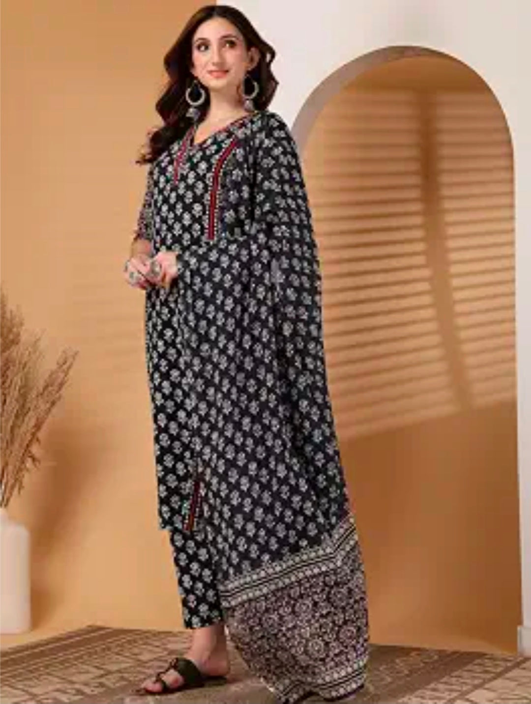 Rytras Women Woman's Pure Cotton Straight Kurta Sets with Pant & Dupatta|Kurti Set for Woman|Suit Set for Women Cotton