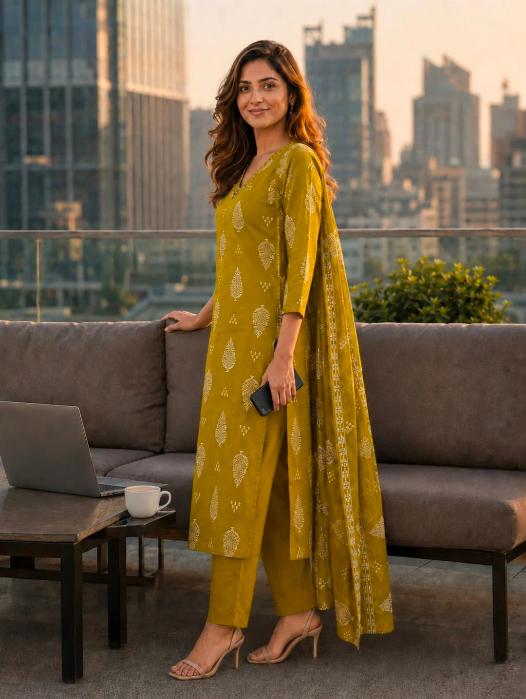 Berrylicious Women Ethnic Motifs Printed & hand Embroidered Kurta with pant & Dupatta