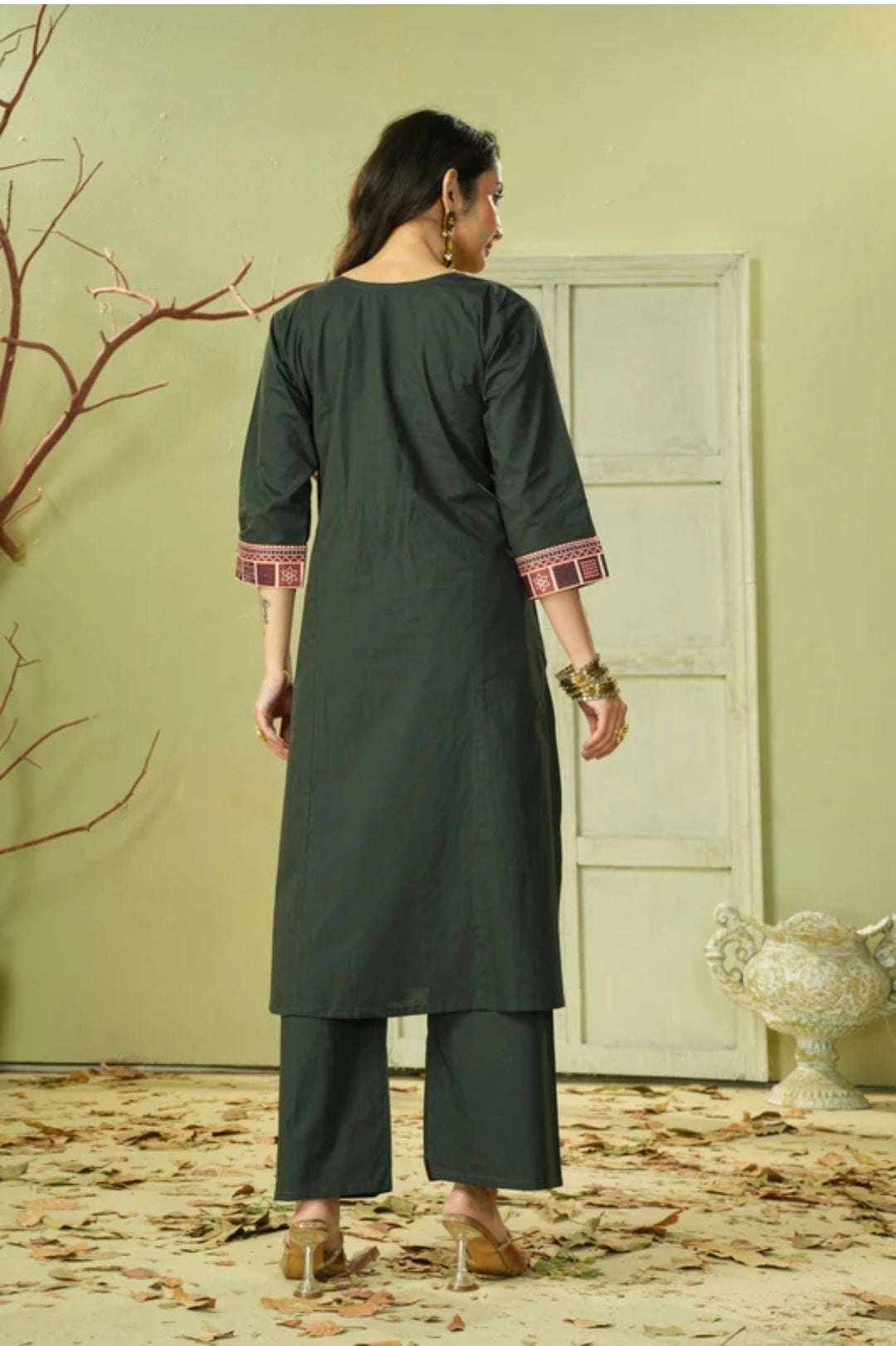 Women's Pure Cotton Straight Kurta Pant Dupatta Set